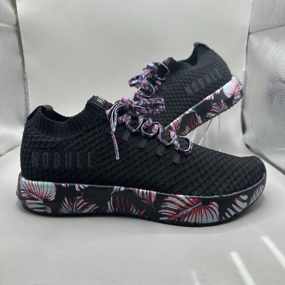 NOBULL Drive Knit Athletic Running Sneakers Midnight Palm BlackMen's Size 14 US - Picture 1 of 8